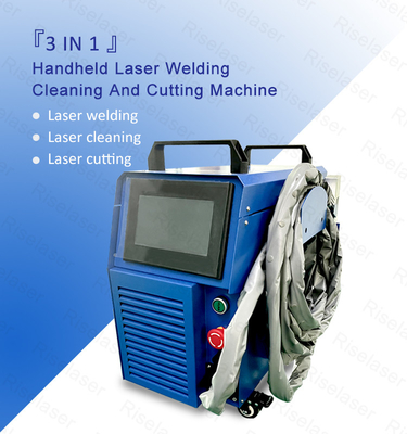 Pendinginan udara 800W 1200W 1500W 2000W 3 In 1 Mesin Lasing Laser Kecil 35kg Untuk Memotong / Membersihkan Logam